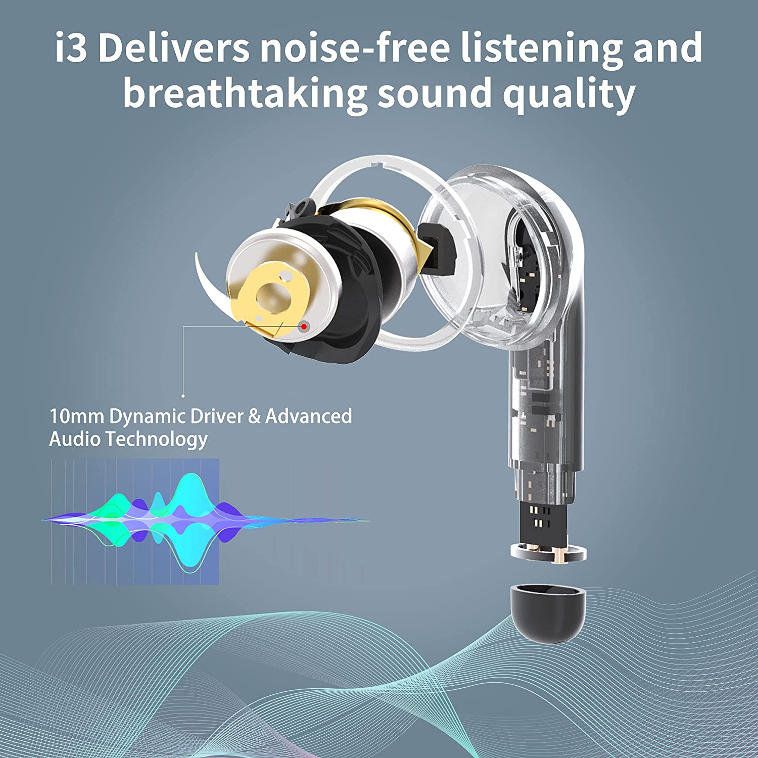 Wireless Earbuds Hybrid Active Noise Cancelling, INSMY Bluetooth in-Ea